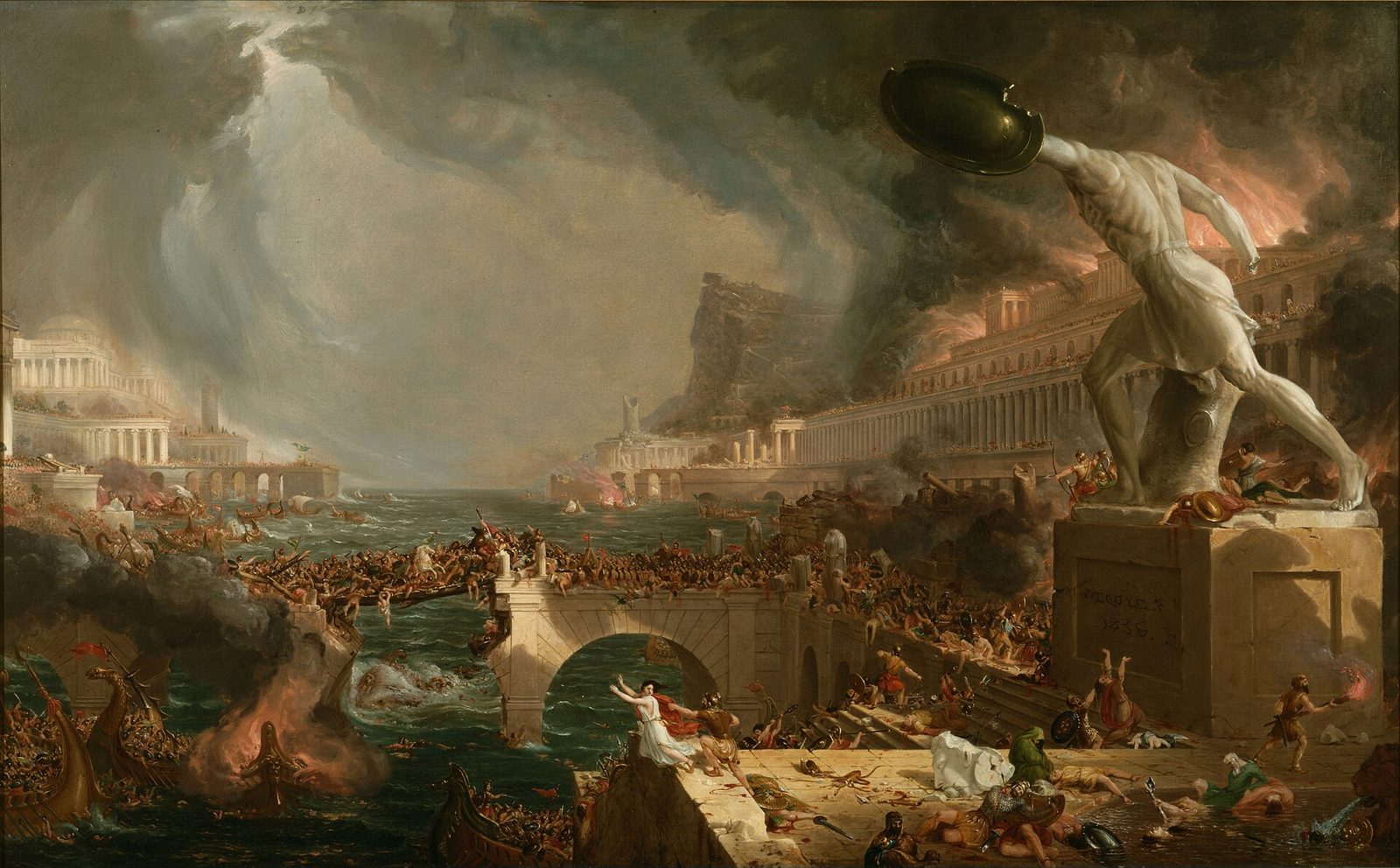 La destrucción de un imperio, por Thomas Cole