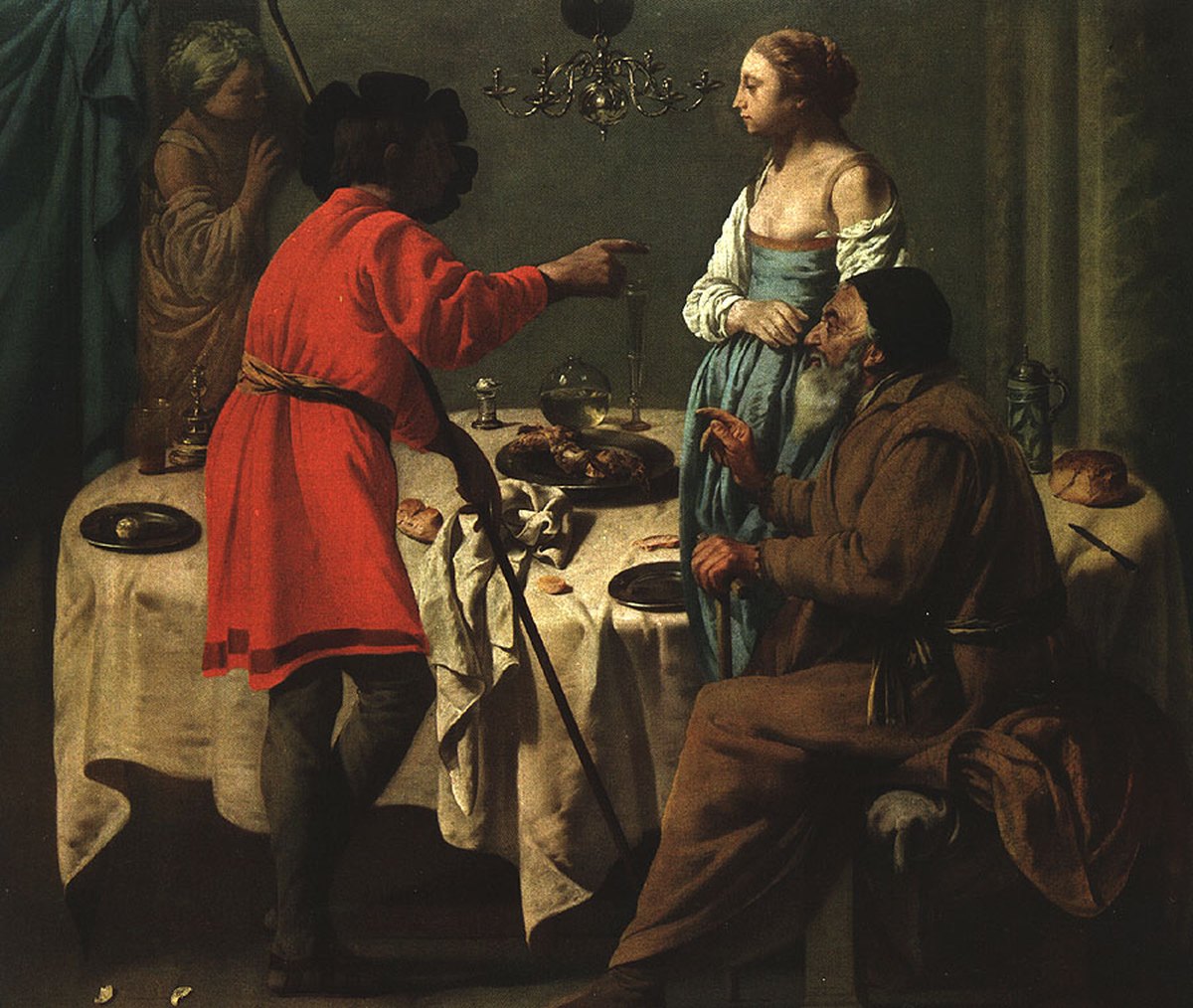 Jacob reprocha a Labán su engaño con Lea, de Hendrick ter Brugghen